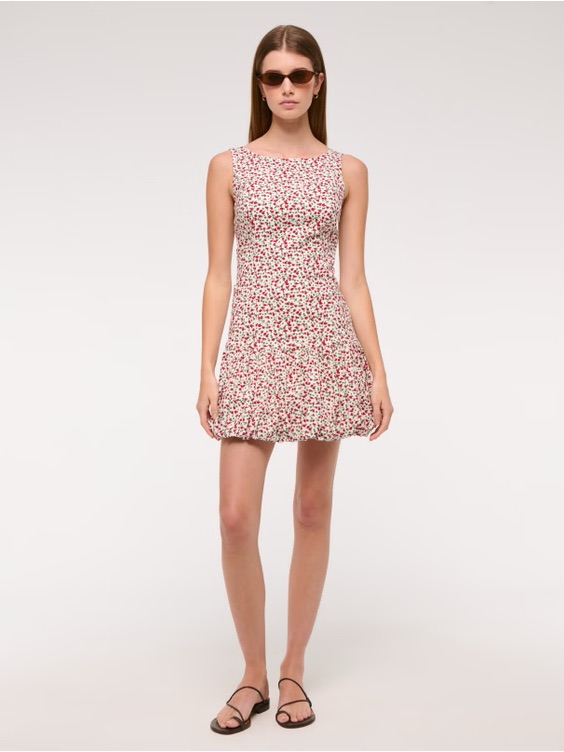 Nwt A&F Bubble Hem Mini Dress, Strawberry Print